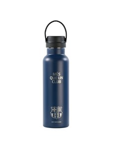 Safta F.C.Barcelona Botella Reutilizable 600mL - Double Pared - Base de Silicona - Acier Inoxydable - Tapon à Rosca Avec Anse - 
