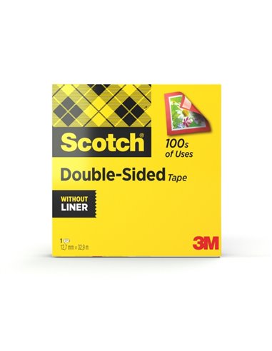 Scotch Ruban Adhesiva de Double face - 12mm x 33m - Couleur Transparent
