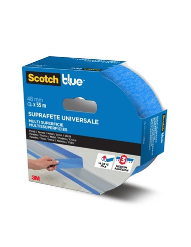 Scotchblue Ruban de Enmascarar - 48mm x 55m - 100% PEFC - Multisuperficie - Couleur Bleu