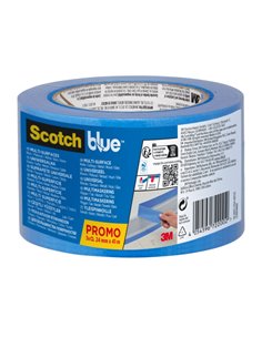 Scotchblue Pack de 3 Cintas de Enmascarar - 24mm x 41m - 100% PEFC - Multisuperficie - Couleur Bleu