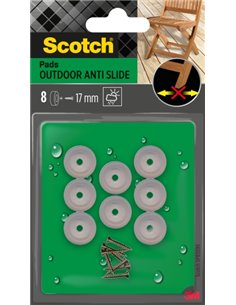 Scotch Pack de 8 Almohadillas Antidérapants Pour Artornillar - Diametro 17mm - Usage en Extérieur - Couleur Transparent