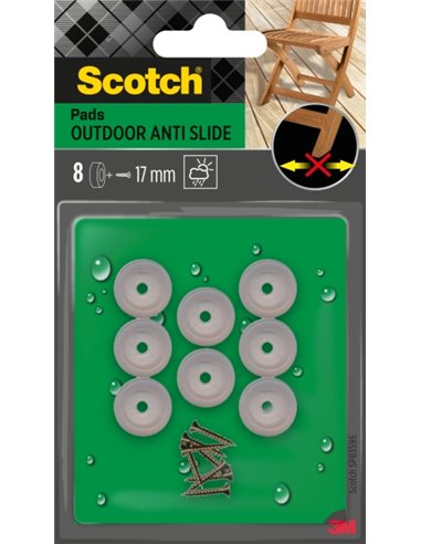 Scotch Pack de 8 Almohadillas Antidérapants Pour Artornillar - Diametro 17mm - Usage en Extérieur - Couleur Transparent