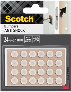 Scotch Topes Adhesivos Pour Muebles - Antichoque - Diametro de 8mm - Paquete de 24 - Couleur Blanc