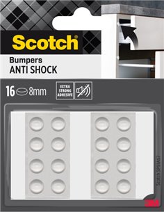 Scotch Topes Adhesivos Pour Muebles - Antichoque - Diametro de 8mm - Paquete de 16 - Couleur Transparent