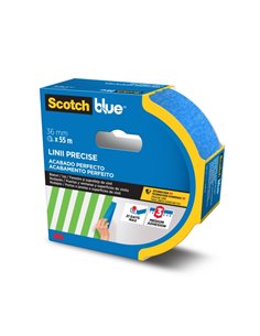Scotchblue Ruban de Enmascarar Pour Lineas Precisas - 36mm x 55m - 100% PEFC - Couleur Bleu