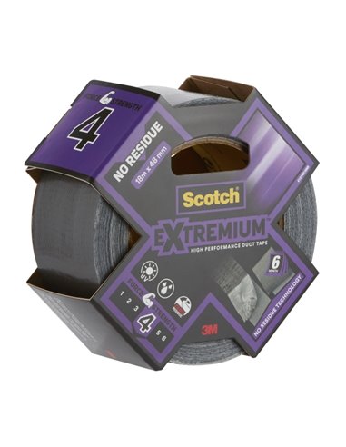 Scotch Extremium Ruban Adhesiva - 48mm x 18.2m - Sans Residuos - Alto Rendimiento - Couleur Noir