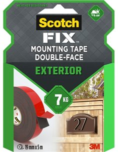 Scotch-Fix Ruban de Montaje de Double face Pour Exteriores - 19mm x 10m - Couleur Noir