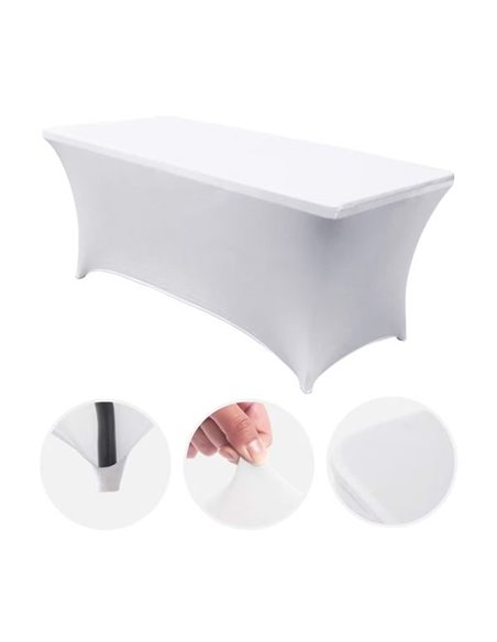 Sungarden Housse Pour Mesa de Resina 240x74x74cm - Couleur Blanc