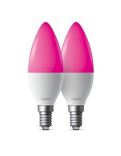 TP-Link Tapo L430C Pack de 2 Bombillas Inteligentes RGB - Bluetooth - Intensidad Regulable - Casquillo E14 - WiFi - Compatible A