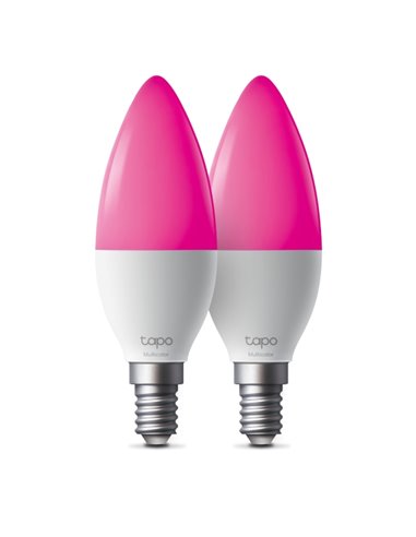 TP-Link Tapo L430C Pack de 2 Bombillas Inteligentes RGB - Bluetooth - Intensidad Regulable - Casquillo E14 - WiFi - Compatible A