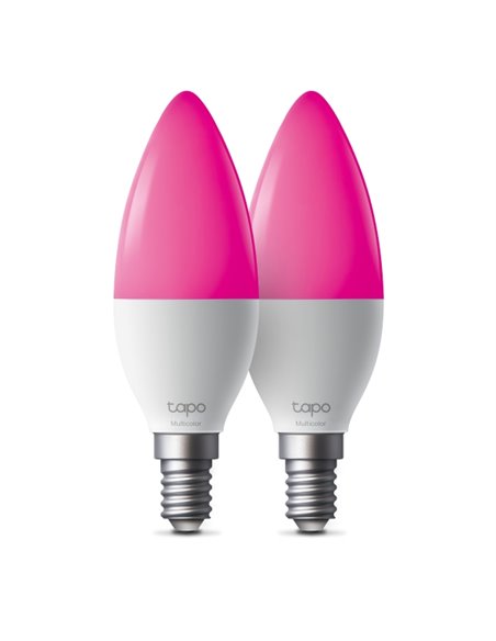 TP-Link Tapo L430C Pack de 2 Bombillas Inteligentes RGB - Bluetooth - Intensidad Regulable - Casquillo E14 - WiFi - Compatible A