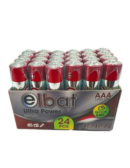 Elbat Pack 24 Pcs Pilas Alcalinas LR03/AAA - Couleur Varios