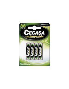 Cegasa Rechargeable Pack de 4 Pilas Recargables AAA HR03 1000mAh