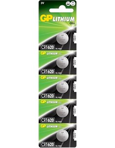 GP Lithium CR1620 Pack de 5 Pilas 3V