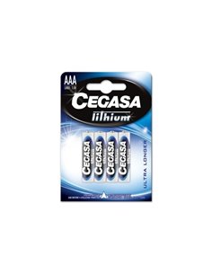 Cegasa Lithium Pack de 4 Pilas de Litio AAA LR03 1.5V