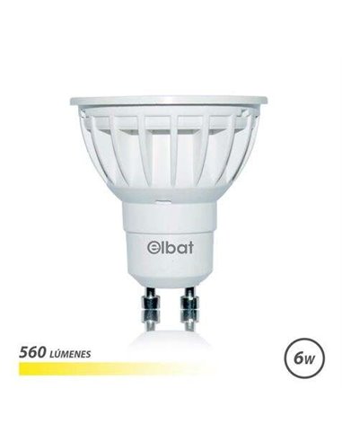 Elbat Bombilla LED GU10 6W 560LM Luz Calida - Ahorro de Energia - Larga Vida Util - Facile Instalacion - Couleur Blanc Calido