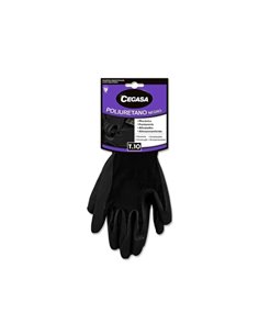 Cegasa Gants de Travail Taille 10 - Fabricados en Polyester Avec Recubimiento de Poliuretano en Paume - Couleur Noir