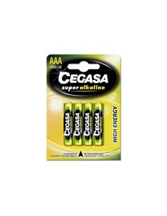 Cegasa Super Alcaline Pack de 4 Pilas LR03 AAA - Haute Tecnologia - Fiabilidad - Elevado Rendimiento - Maximas Prestaciones