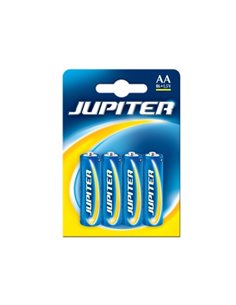 Jupiter Pack de 4 Pilas Salinas R06 AA - Pilas Salinas Pour Aparatos de Bajo Consumo