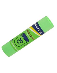 Jupiter Rollo de 10 Bolsas de Basura de 30L - Primera Qualité - Couleur Vert