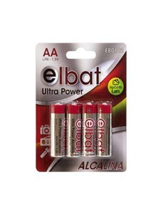 Elbat Pack de 4 Pilas Alcalinas LR6/AA