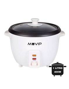 Muvip Arrocera - Capacité 1 Litro - Potencia 400W - Système de Coccion et Calentamiento - Recipiente Intérieur Antiadherente - C