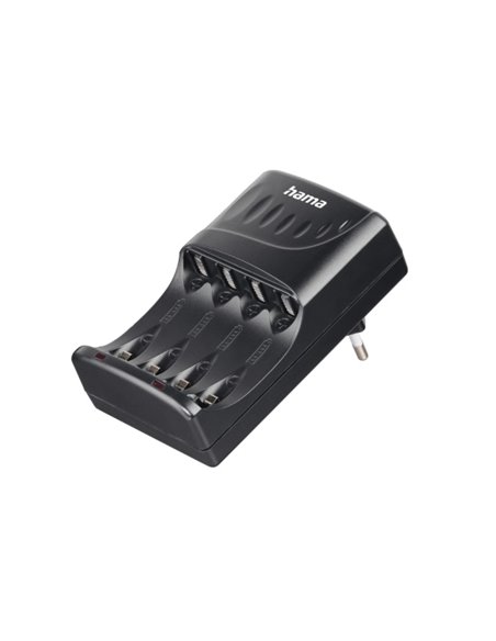 Hama Cargador de Pilar Recargables AA et AAA - Luz LED - Protection de Sobrecarga - Temporizador - Couleur Noir