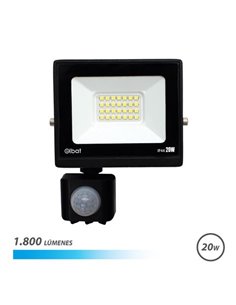 Elbat Serie Slim Foco LED 20W Avec Sensor de Movimiento - 1800 Lumenes - 6500K Luz Fria - IP44
