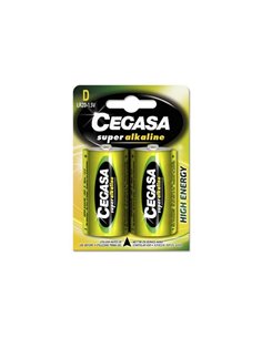 Cegasa Super Alcaline LR20 Pack 2 Pilas LR20 1.5V - Haute Tecnologia - Fiabilidad - Elevado Rendimiento