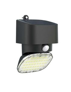 Elbat Foco Solar 2000LM - Luz Fria 6000K - Regulacion Vertical et Horizontal - Panel Solar 1W - IP65 - Couleur Noir