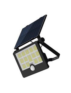 Elbat Foco Solar LED 50W - 1600LM - Luz Fria 6500K - Sensor de Movimiento - Deteccion de 3 à 5 Metros - IP65