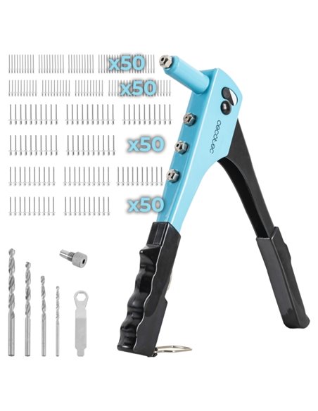 Cecotec FixerForce Remachadora Manual - Comprend Accesorios - Couleur Noir et Bleu