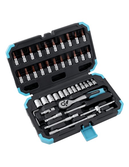 Cecotec ToolBox KRK 2200 Juego de Herramientas - 46 Piezas - Comprend Accesorios - Couleur Noir