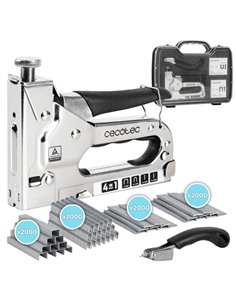 Cecotec FastTacker 4in1 Full Equip Clavadora/Agrafeuse - Comprend Accesorios - Maletin - Couleur Acier