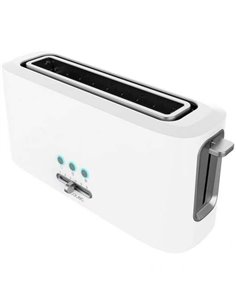 Cecotec Toast & Taste 10000 Extra White Tostadora Electrica 980W - 6 Niveles - 1 Ranura Extraancha - Capacité Pour 2 Tostadas - 