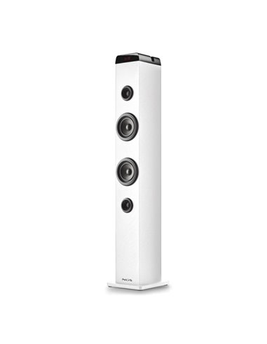 NGS Sky Charm Pro Torre de Sonido Bluetooth 80W - USB, Radio FM, Aux In et Entrée Optica - Funcion Broadcasting - Bois de Haute 