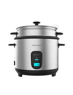 Cecotec Ricefusion 7000 Inox Arrocera - 700W - Capacité 1.8L - Cubeta Amovible Antiadherente - Acier Inoxydable - Couvercle de C