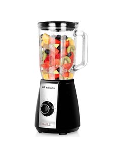 Orbegozo BV 6575 Batidora de Vaso Acier Inoxydable - Potente Motor 600W - Jarra de Cristal 15L - Cuchillas de Titanio - 5 Veloci