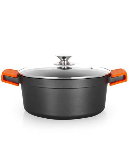Orbegozo CDH 3028 - Cacerola de Aluminium Fundido - Cocina Avec Sécurité et Versatilidad - Antiadherente et Adaptée Pour Todo Ti