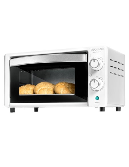 Cecotec Bake and Toast 1090 White Horno de Sobremesa - Potencia 1000W - Capacité 10L - Comprend Accesorios - Temperatura Regulab