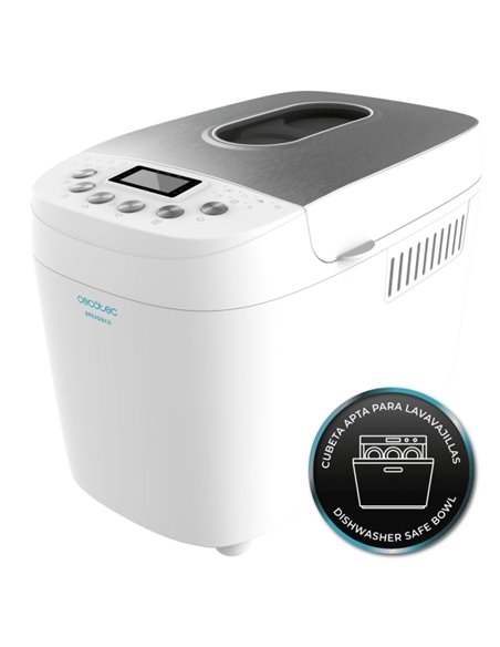 Cecotec Bread and Co 1500 PerfectCook Panificadora Automatica - 850W - 15 Programas Automaticos - 2 Resistencias - Adapté Pour L