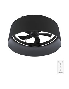 Cecotec EnergySilence LampAero 650 Black Design Ventilateur de Techo Avec 5 Aspas et Luz - 20W - Tulipa de Tela - 3 Tonos LED - 