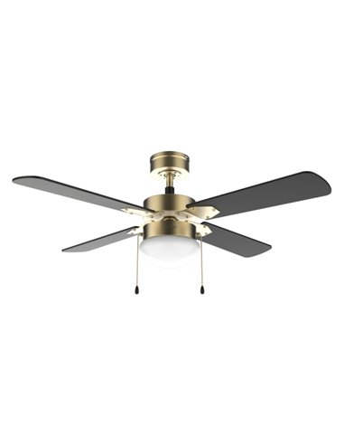 Cecotec EnergySilence Aero 450 GoldBlack Ventilateur de Techo Avec 4 Aspas et Lampara Integrada - 50W - Diametro de 42" - 3 Velo