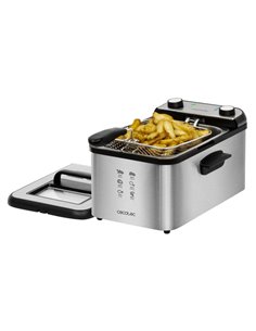 Cecotec Cleanfry Infinity 3000 Freidora Electrica - Potencia de 2400W - Capacité de 3L - Filtro Incluido - Couvercle Avec Ventan