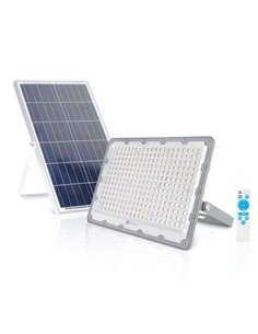 Elbat Foco Solar Led 200W - 3600LM - Luz Fria 6500K - Autonomie jusqu'à 2 Dias - Control Remoto - IP67