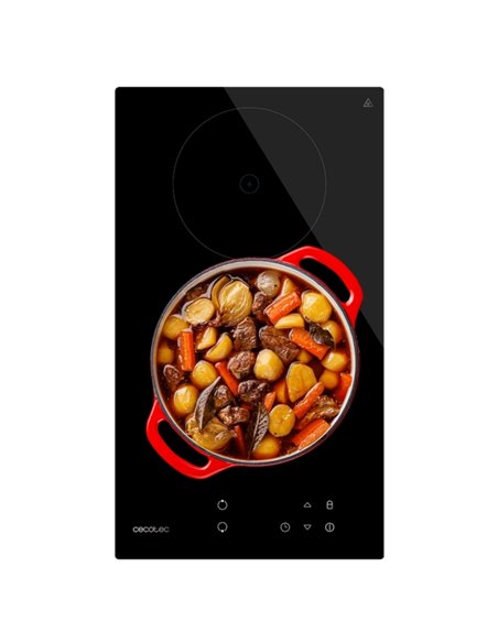 Cecotec Bolero Squad V 2001 Cocina Vitroceramica Encastrable - 3000W - 2 Zonas - Detector de Sartenes - Temporizador - Seguro In