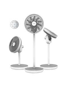 Cecotec EnergySilence 2600 Sunflower Portable Ventilateur de Pie Portable Avec 10 Aspas - 22W - Batterie 2600mAh - Ultrasilencio