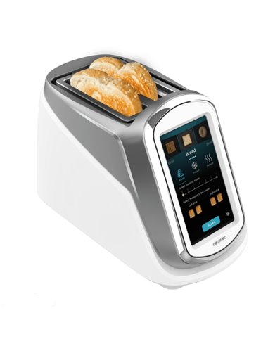 Cecotec ToastPad Double Pro Screen Tostadora de Double Ranura - 1400W - Écran Tft 7" - 7 Niveles de Tostado - Control Individual
