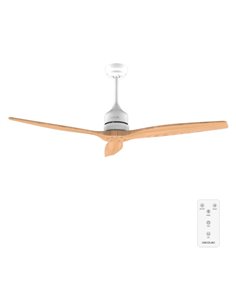 Cecotec EnergySilence Aero 5270 WhiteWood Ventilateur de Techo de 3 Aspas - 40W - Diametro 52" - Temporizador - 6 Velocidades - 