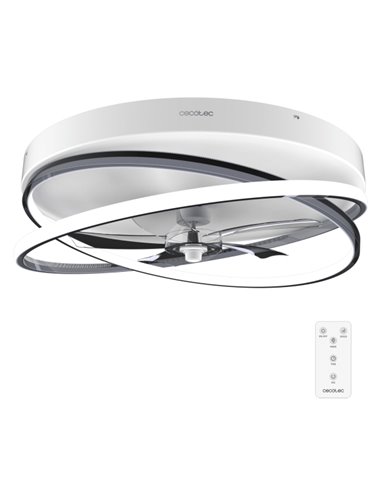 Cecotec EnergySilence LampAero 600 FlowLight Ventilateur de Techo Avec 5 Aspas et Luz - 20W - Aro LED Avec 3 Tonos - Diametro de